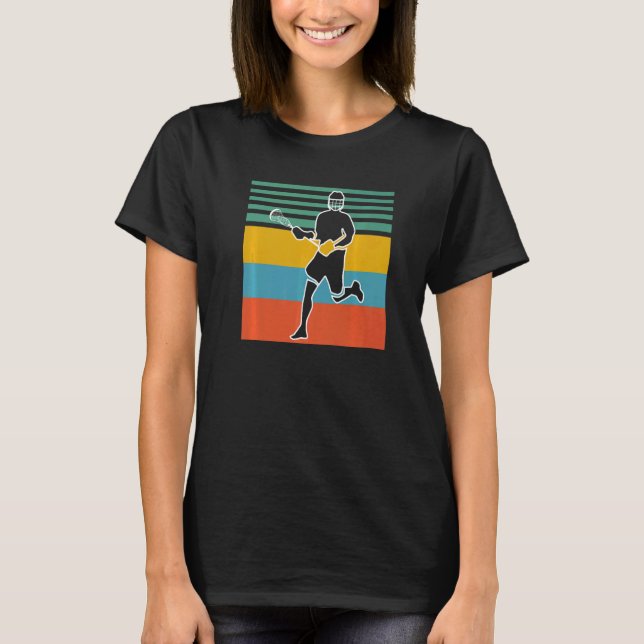 T-shirt Lacrosse Retro Sunset Lacrosse Player   (Devant)