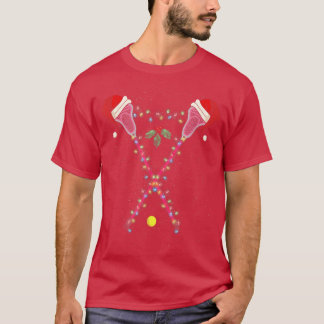 T-shirt Lacrosse Santa Hat Noël Lumières Sport