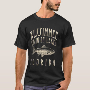 T-shirt LACS KISSIMMEE, FLORIDE. Pêche à la truite Rétro D