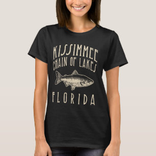 T-shirt LACS KISSIMMEE, FLORIDE. Pêche à la truite rétro D