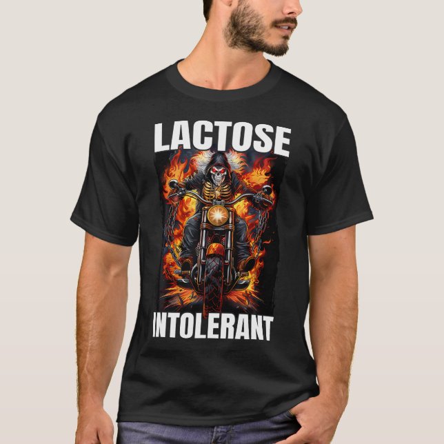 T-shirt Lactose Intolérant Squelette Lactose Intolérance (Devant)