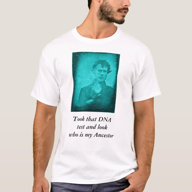 T-shirt L'ADN examinent l'ancêtre (l'image bleue) (Devant)