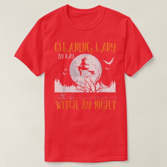 T-shirt Lady By Day Sorcière By Night Women Hallowee (Design devant)