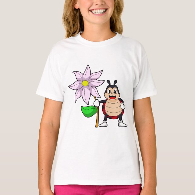 T-shirt Ladybug avec Flower.PNG (Devant)