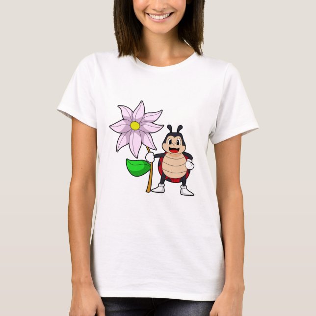T-shirt Ladybug avec Flower.PNG (Devant)