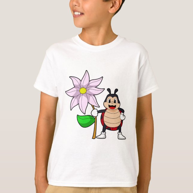 T-shirt Ladybug avec Flower.PNG (Devant)