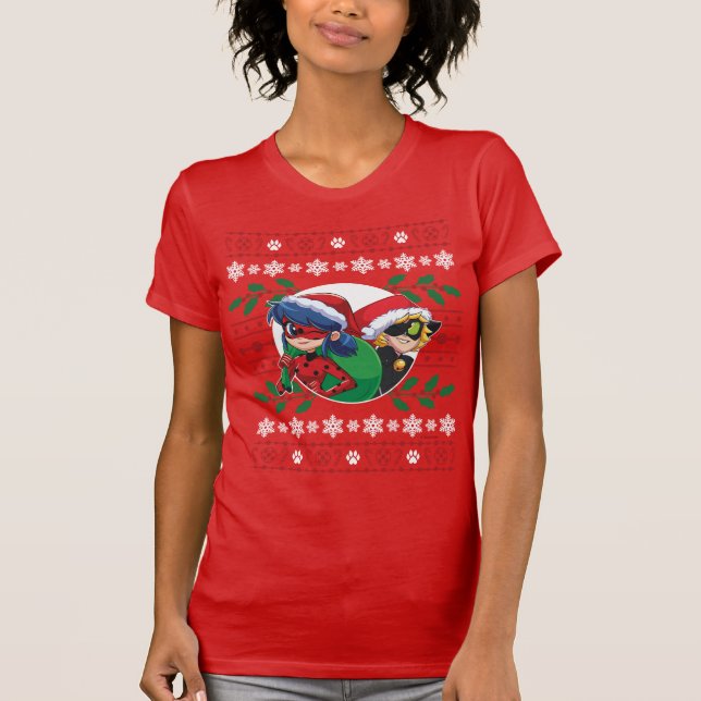 T-shirt Ladybug & Cat Noir | Graphique de vacances (Devant)