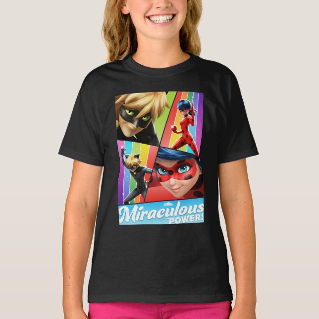 T-shirt Ladybug & Cat Noir | Puissance Miraculeuse ! (Devant)