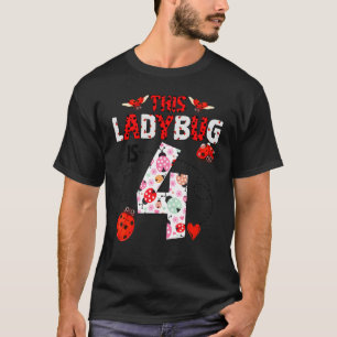T-shirt Ladybug Est 4 Ans Anniversaire Ladybug Thème 