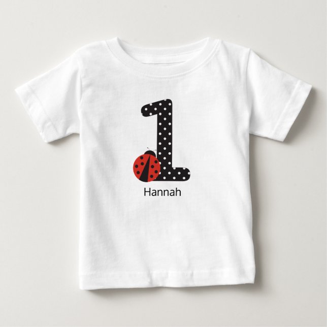 T-shirt Ladybug pour le premier anniversaire du bé (Devant)