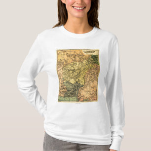 T-shirt L'Afghanistan et la carte environnante de pays