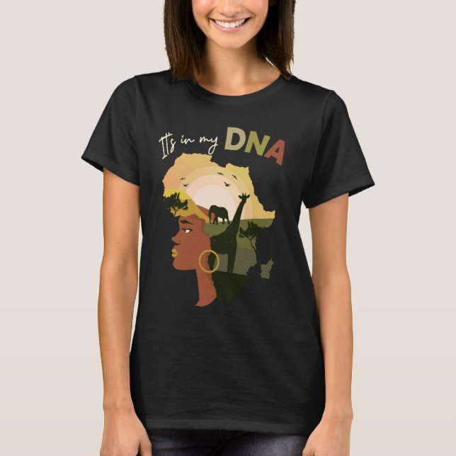T-shirt L'Afrique dans mon ADN mignon Mois de l'histoire n (Devant)