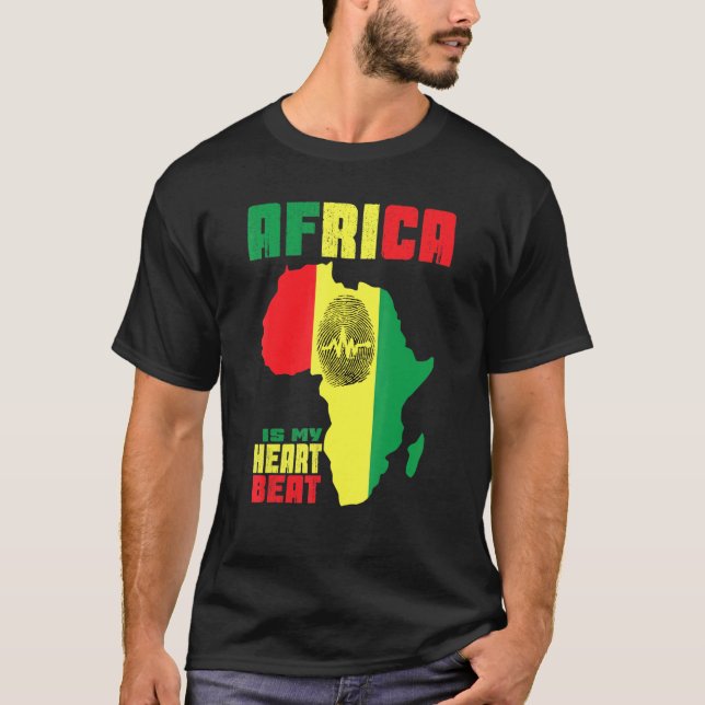 T-shirt L'Afrique est mon coeur Love Africa Carte African  (Devant)