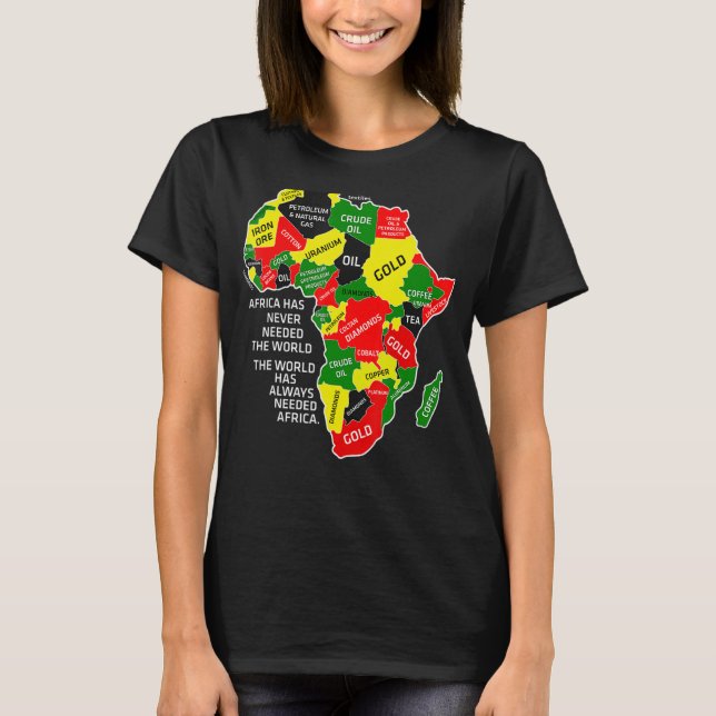 T-shirt L'Afrique n'a jamais eu besoin du monde Afro Melan (Devant)