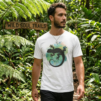 T-shirt Lagartija en Bosque Tropical Efecto Resaltador