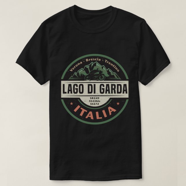 T-shirt Lago Di Garda, Lac Garda Italy Sticker (Design devant)
