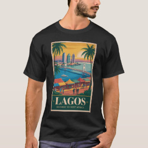 T-shirt Lagos Nigeria Illustration Voyage Art Rétro