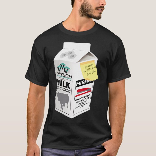 T-shirt L'agrafeuse rouge disparue de Milton Initech (Devant)
