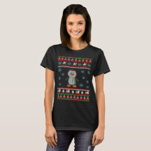 T-shirt laid de chandail de Noël de pingouin du