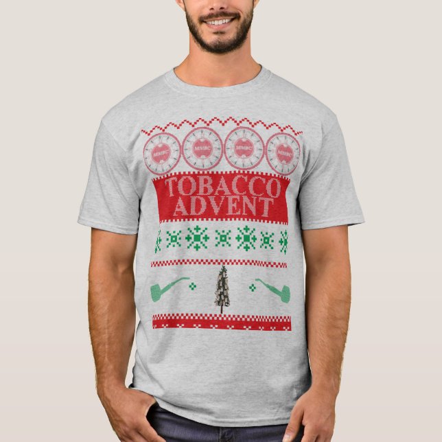 T-shirt laid de Noël d'avènement de tabac (Devant)