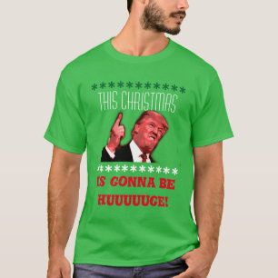 T-shirt laid de Noël de Donald Trump en vert