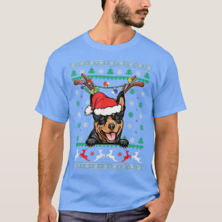 T-shirt Laid Noël australien Kelpie Reindeer Light Xm