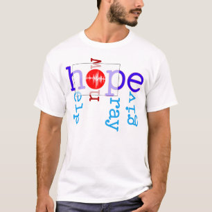 T-shirt L'aide/maintenant/prient/donnent le Japon