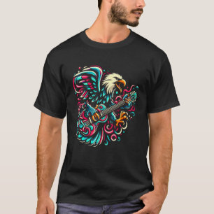 T-shirt L'Aigle Mélodique Tire Avec La Guitare Qui Tourne