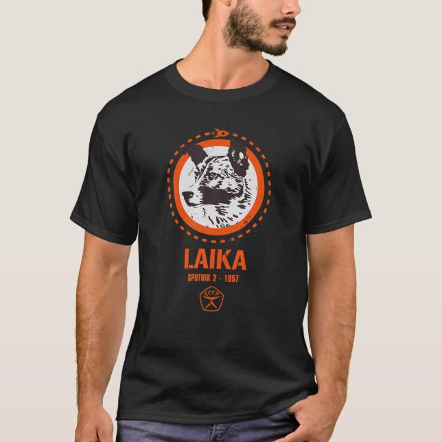 T-shirt Laika Chien Spoutnik Space Travel URSS (Devant)
