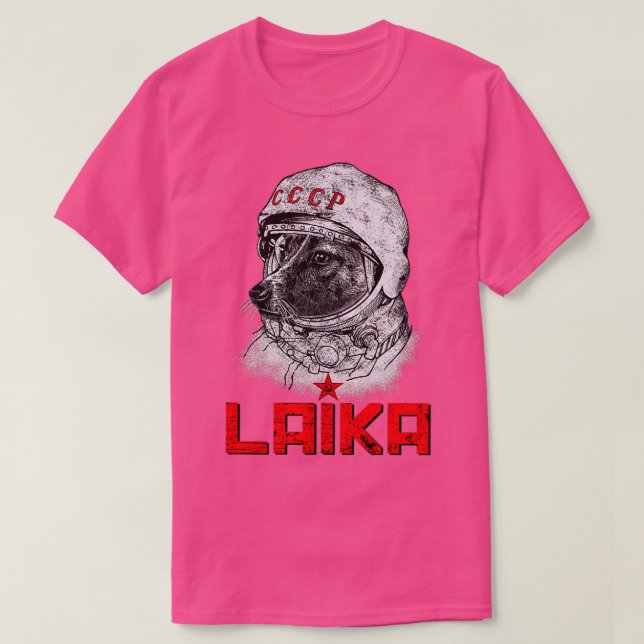 T-shirt Laika Le CCCP Russie Soviétique Super Space Rocket (Design devant)