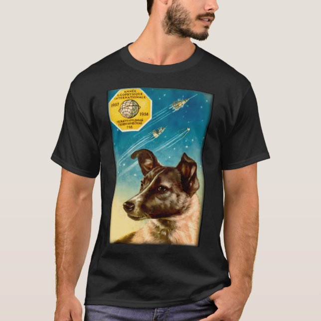 T-shirt Laika Le Spoutnik 2 Russe Space Dog (Devant)
