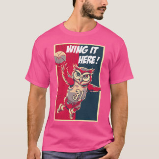 T-shirt L'aimer ici Chouette joueur de basket-ball