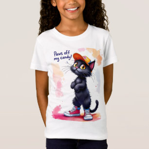 T-Shirt Laisse tomber mon bonbon ! Chat noir en basket, Ha
