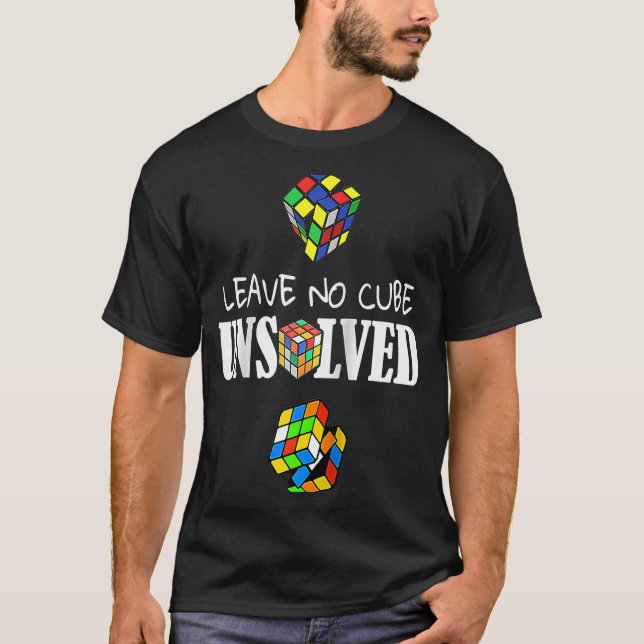 T-shirt Laisser aucun cube non résolu Vitesse Cubing Math  (Devant)