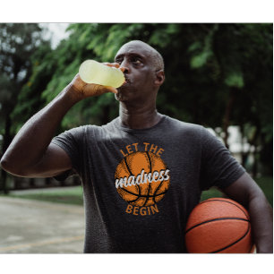 T-shirt Laisser La Folie Commencer Le Basket-Ball Orange T