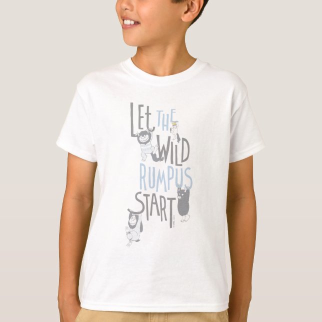 T-shirt Laisser le Rumpus sauvage commencer - Bleu (Devant)
