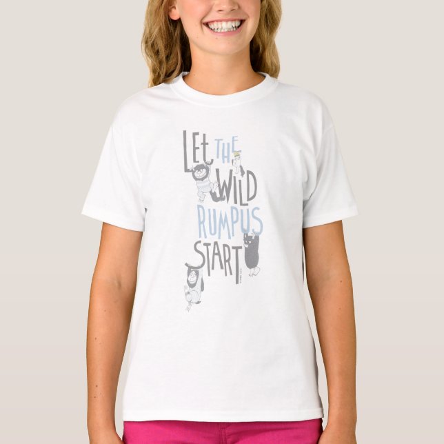 T-shirt Laisser le Rumpus sauvage commencer - Bleu (Devant)
