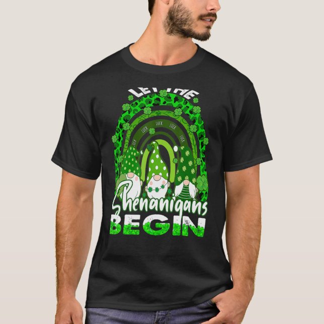 T-shirt Laisser Les Shenanigans Commencer Gnome Rainbow St (Devant)