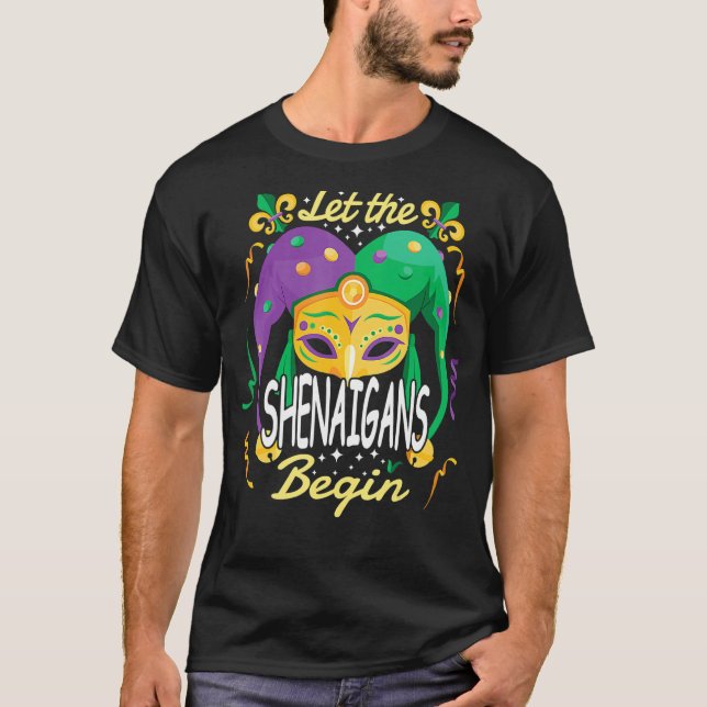 T-shirt Laisser Les Shenanigans Commencer Mardi Gras 1 (Devant)