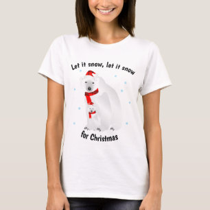 T-shirt Laisser neiger pour Noël Ours Polaire Plaid Écarf