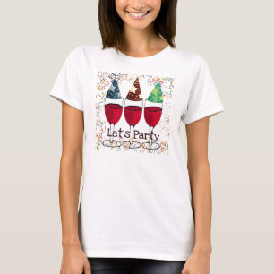 T-SHIRT LAISSEZ LA COPIE DE CASQUETTES DE PARTIE DE VIN