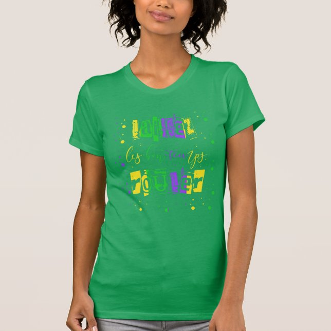 T-shirt Laissez les bons temps rouler Typographie Mardi Gr (Devant)