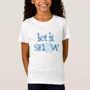 T-Shirt LAISSEZ TOMBER LA NEIGE flocons de neige bleus mer