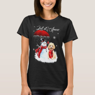 T-shirt Laissez tomber la neige Xmas  Caniche mignon et bo