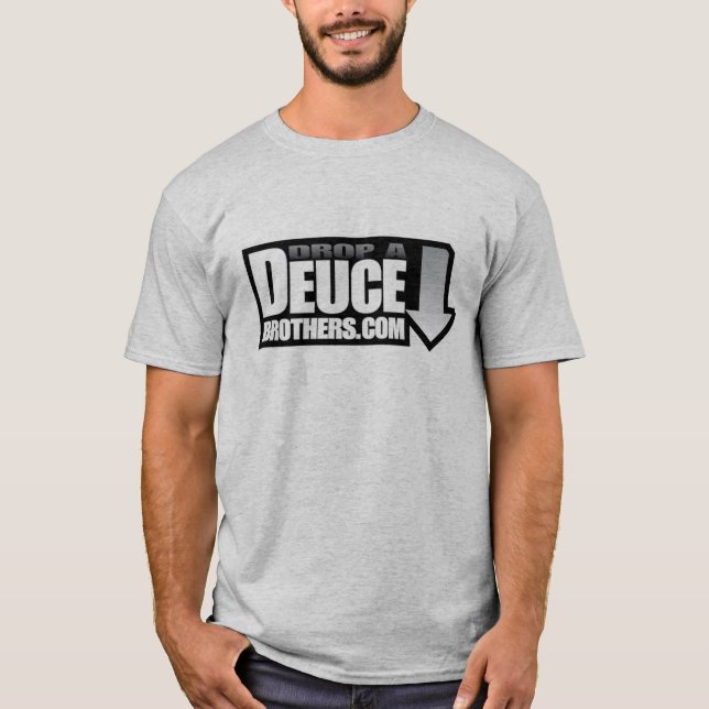 T-shirt Laissez tomber un gris de logo de frères de deux (Devant)