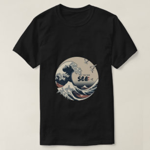 T-shirt laissez tor tour mer Japonais vague design