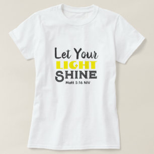 T-shirt Laissez Votre Lumière Briller Verset Biblique Jaun