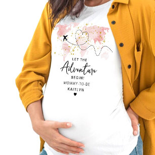T-shirt "Laissons Commencer L'Aventure !" Baby shower Cart