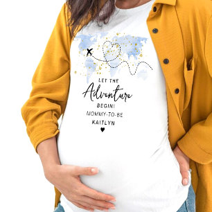 T-shirt "Laissons Commencer L'Aventure !" Baby shower Cart