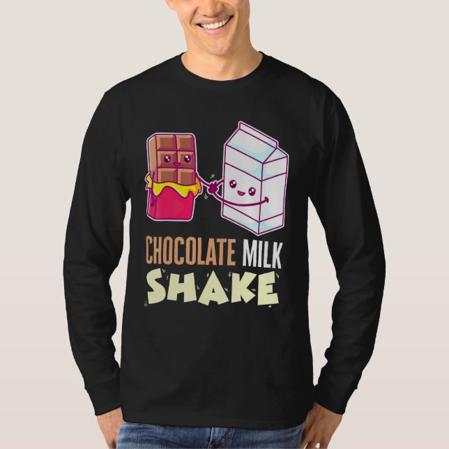 T-shirt Lait Chocolat Secouer Milkshake Dessert Dent Douce (Devant)